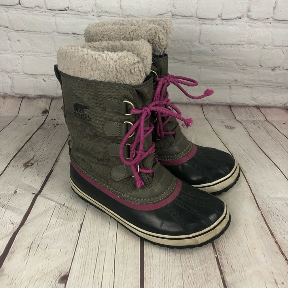 Sorel Winter Carnival Green Winter Boots Women's Sz 7